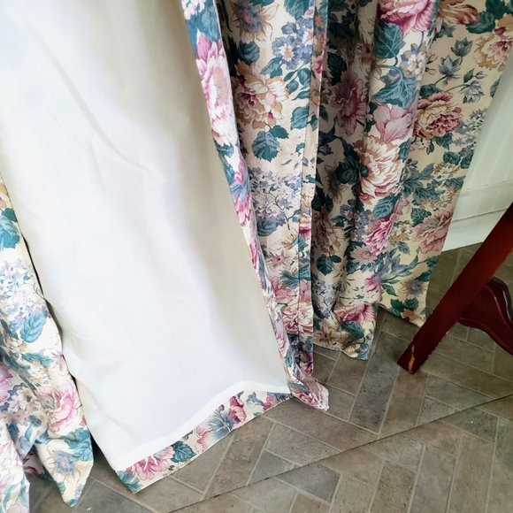 JC Penney 96Wx83L Vtg Drapes Pinch Pleat Lined Cotton Blend Floral USA - Picture 6 of 10